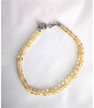 Bracelet perles jaunes transparentes
