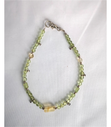 Bracelet perles vertes et argent