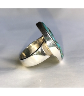 Bague  turquoise brute
