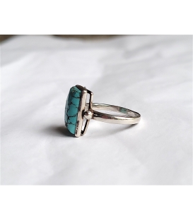Bague turquoise rectangle