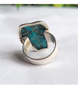 Bague turquoise brute