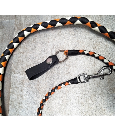 Ensemble Fouet (whips) Et Lacet De Portefeuille En Cuir Noir Pour Moto - Style Custom, Neuf - Fabriqué En France
