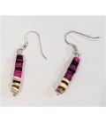 Boucle d'oreille créole coquillage et perle argent - L'Atelier d'Amaya