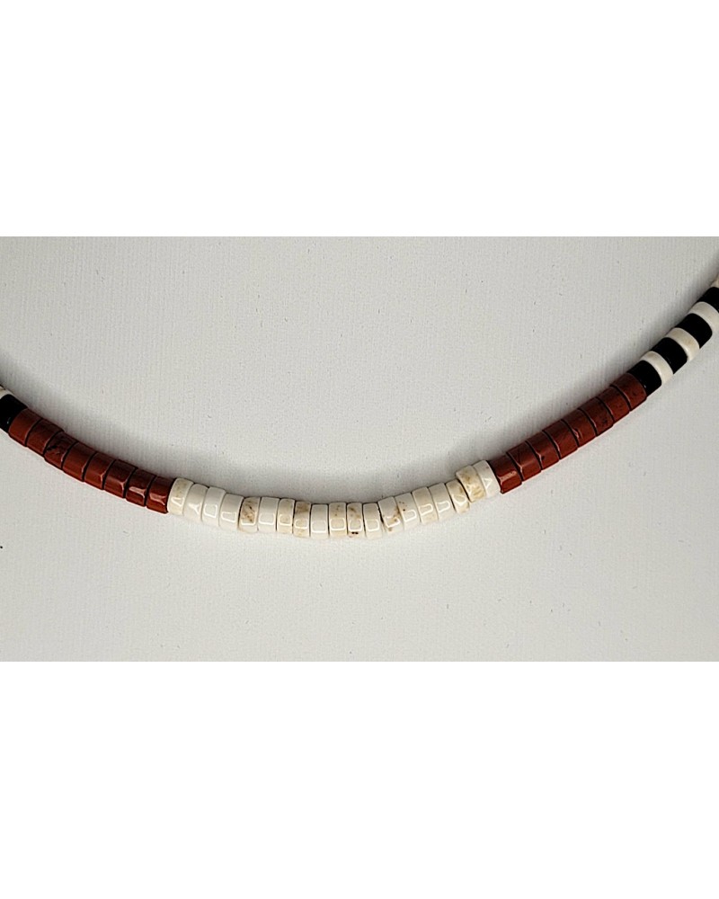 Collier Vintage Perles Graduées En Coquillage Blanc Heishi - Occasion Bon état - Bijou Ethnique