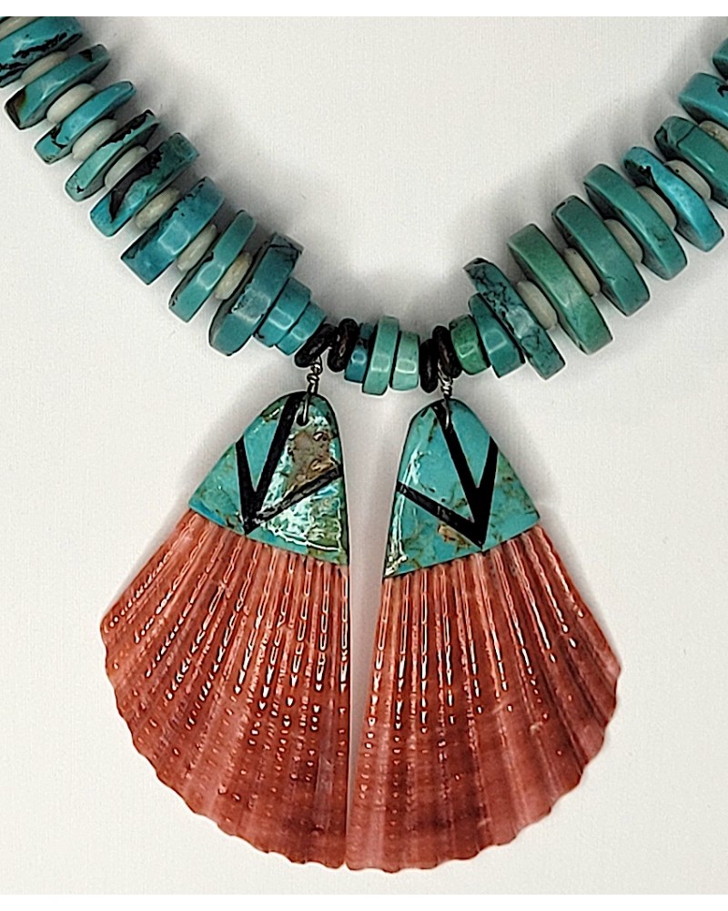 Collier Coquillage <br/> Turbo Vert