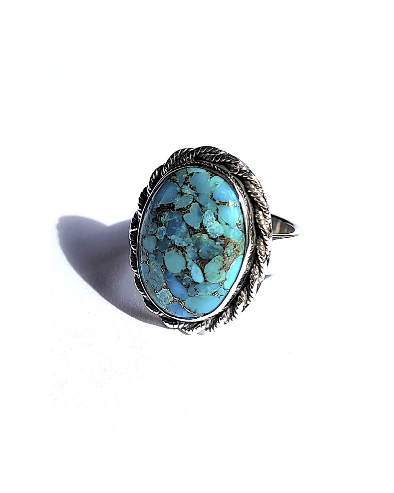 Broche Lézard Gecko – Fausse Turquoise Sur Ton Argent – Style Amérindien