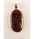 Pendentif En Bronzite Naturelle 34,5 Carats Monture Argent 925 - Neuf Sans Emballage