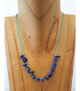 Collier en Lapis Lazuli et petites perles turquoises